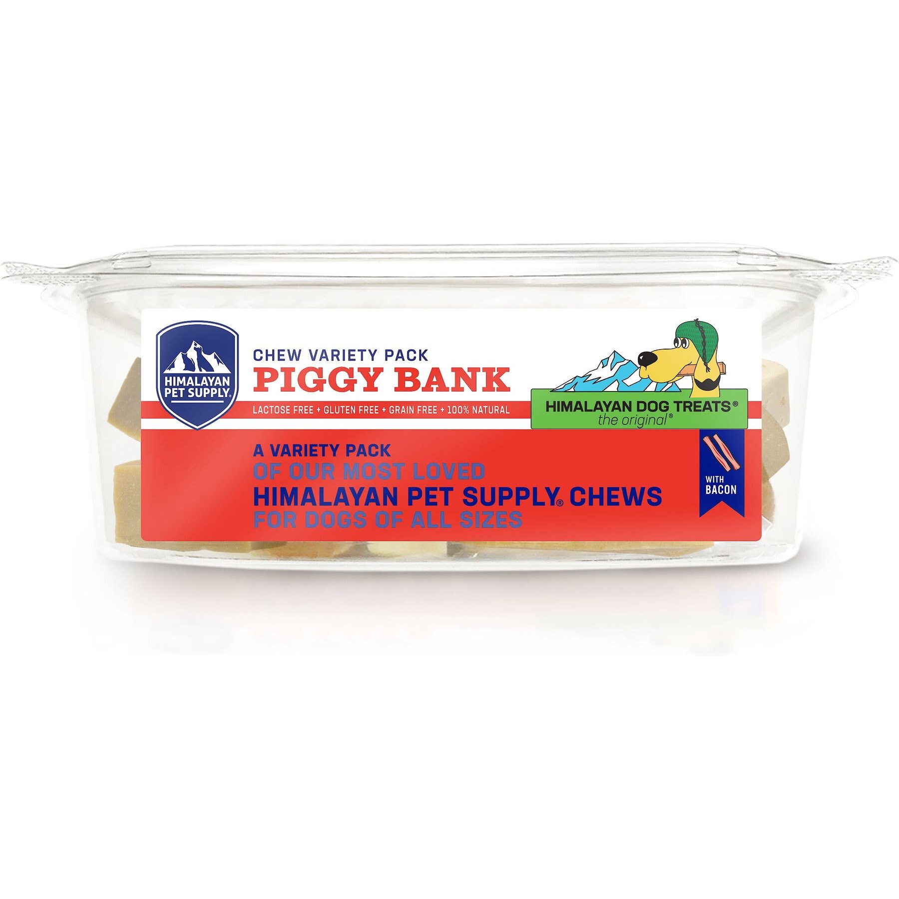 Himalayan Pet Supply Piggy Bank Bacon Dog Treats, 32-oz tub