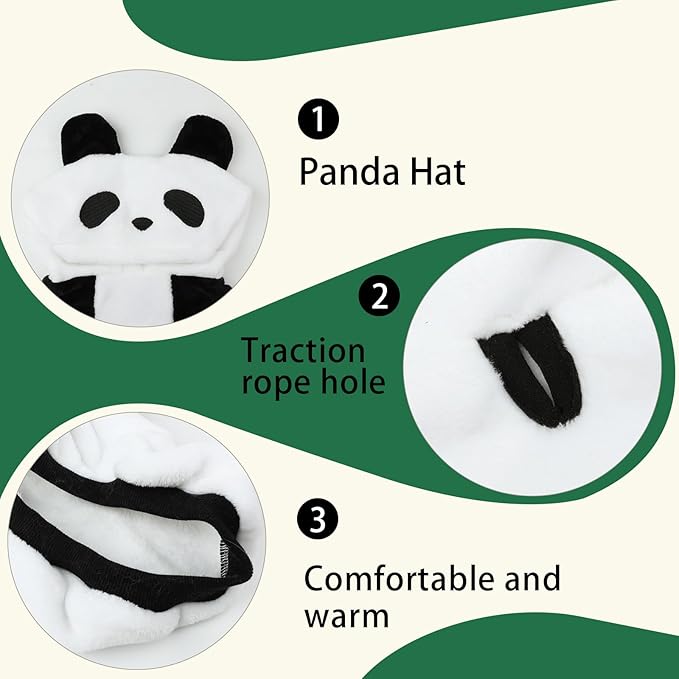 HOTUMN Dog Costume - Pet Halloween Cosplay Hoodies Cute Puppy Panda Costume, Hoodie Warm Outfits for Small and Dogs
