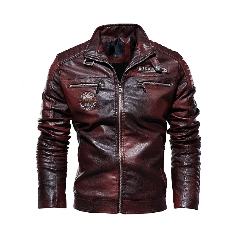 Jacket Removable Fur Collar Windbreaker Ropa De Hombre Slim Coat Leather Men Winter Fleece Motorcycle 241122
