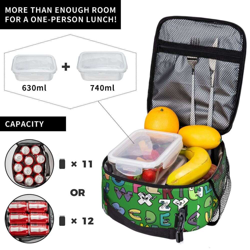 Alphabet Lore Costume For Boys Insulated Cooler Bag Container Matching Learning 26 Letters Tote Lunch Picnic