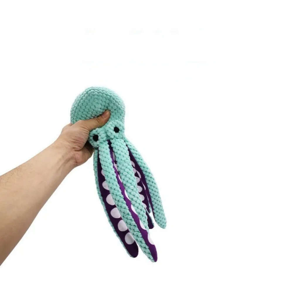 Interactive Octopus Dog Durable Squeaky Plush Chew Toys for Puppy Teething Pet Training and Entertaining Toy