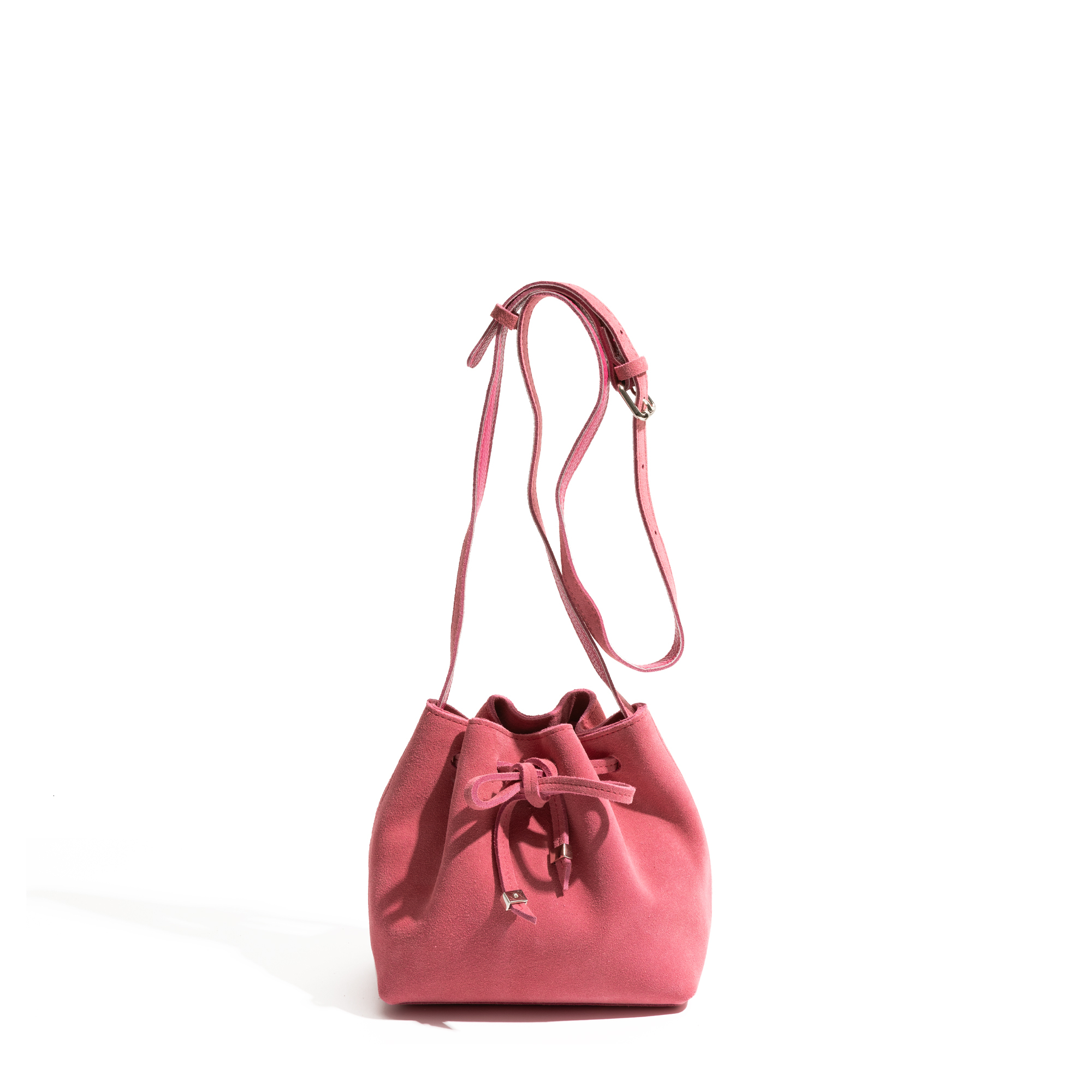 Genuine Leather Suede Crossbody Bag For Woman Solid Color Vintage Design Fashion Draw String Shoulder Purse String BagVoyage