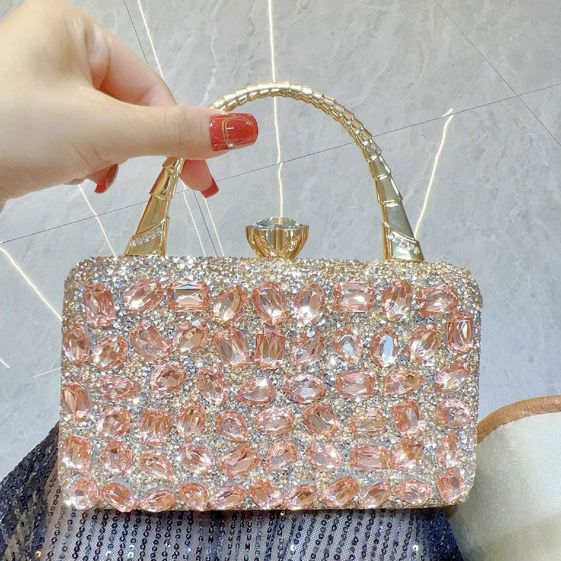 banquet handbag womens handheld crossbody bag single shoulder luxury small bag full diamond shining banquet bag 241122