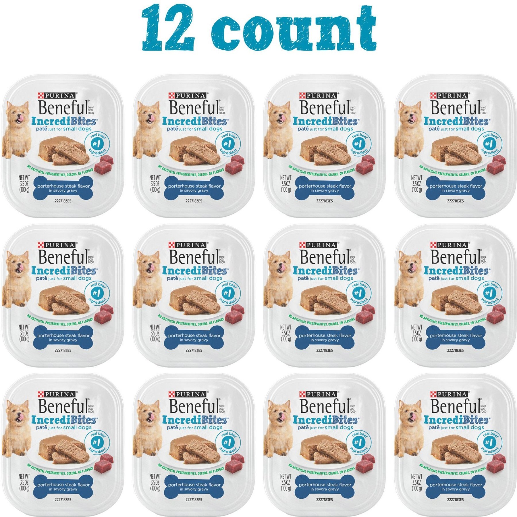Purina Beneful IncrediBites Porterhouse Steak Flavor in a Savory Gravy Pate Small Wet Dog Food
