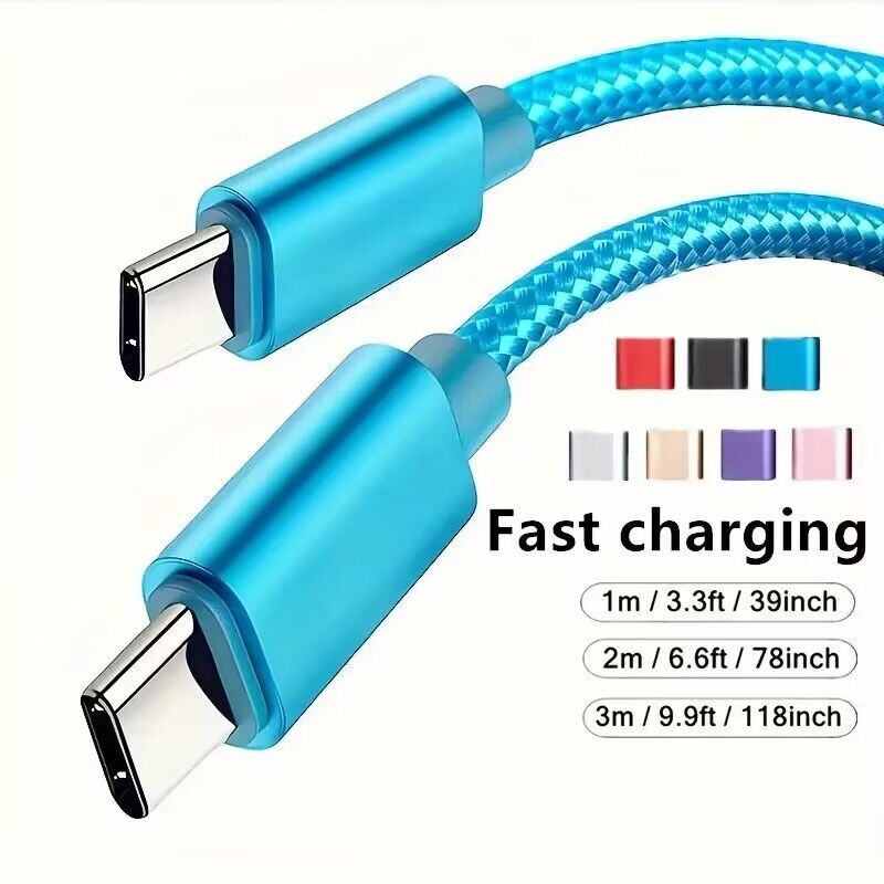 1M 2m 3m Metal House Fabric Nylon Braided C to C USB C to Type c Cable For Samsung Galaxy s10 S20 S23 S24 Utral Htc lg Android phone 15 15pro