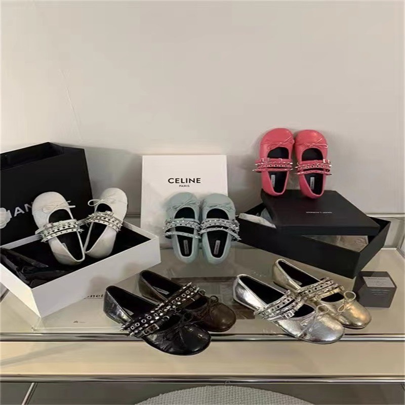 Female New Designer Buckle Strap Ladies Mary Janes Fashion Rivet Footwear Shallow Women Ballet Flats Dance Shoes a4fe