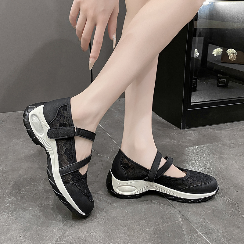 Summer women's mesh shoes breathable thin mesh women's white shoes 2025 new soft soled sports sandals large size sports shoes comfortable wa