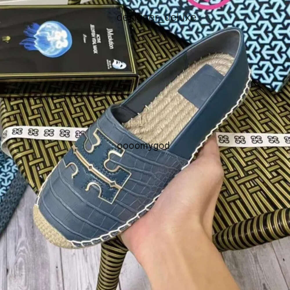 single shoe womens leather 2025 spring/summer new cross border europe woven small fragrant wind tb fisherman shoes women toryburcg tories toryly burchly C10V
