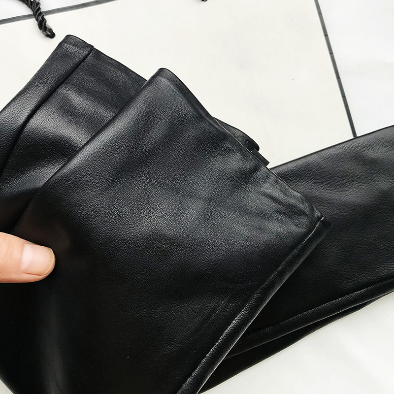 Men's Gloves Real Leather Extra Long Straight Style Sheepskin Winter Warm Cuff New Women's Long Glove Opera Men's elbow gloves
