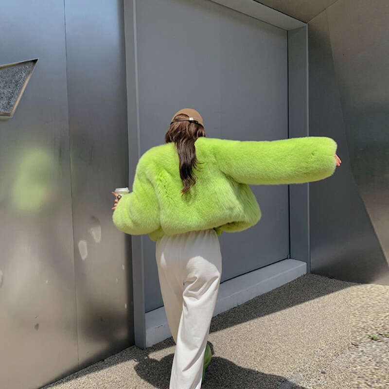 European mink jacket for women, small and environmentally friendly fox short imitation jacket, fur sweater