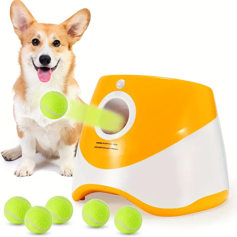 3-in-1 Automatic Serve Dog Ball Throwing Machine Tennis Ball Pinball Walking Dog Launcher Pet Interactive Movement Toys