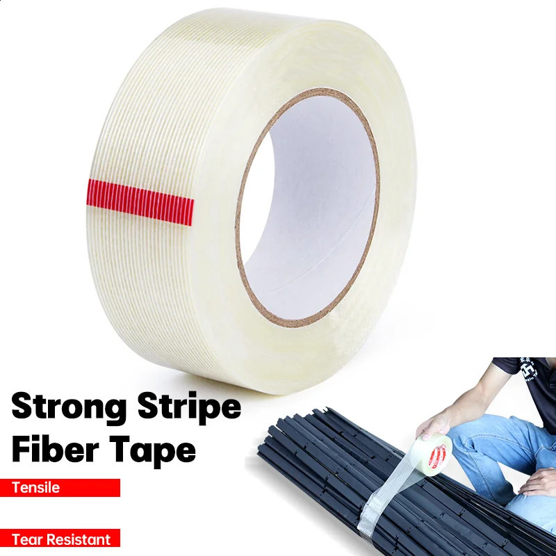 Glass fiber adhesive tape high viscosity strip transparent single-sided adhesive heavy-duty wear-resistant strip tape 241121