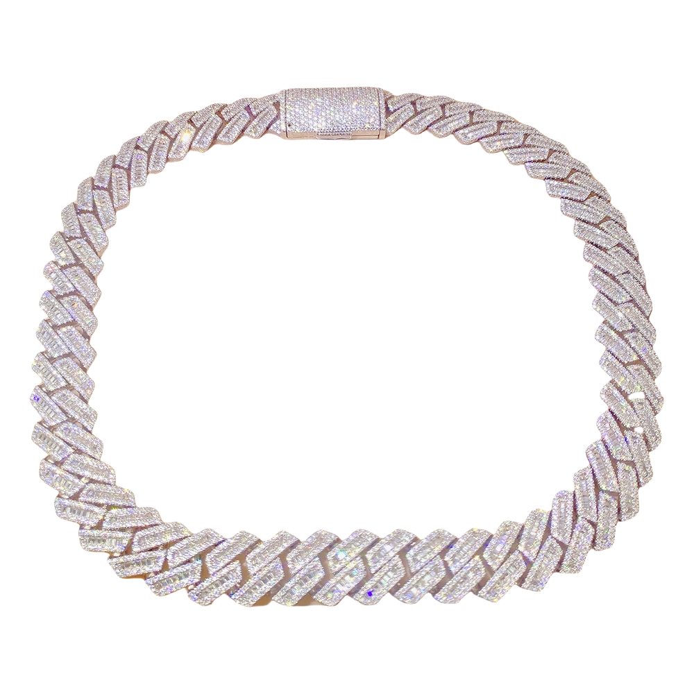 moissanite necklace designer jewelry iced out Cuban Necklace Full Iced Out Hiphop Chain Pass The Dia Test chains for men cuban link chain
