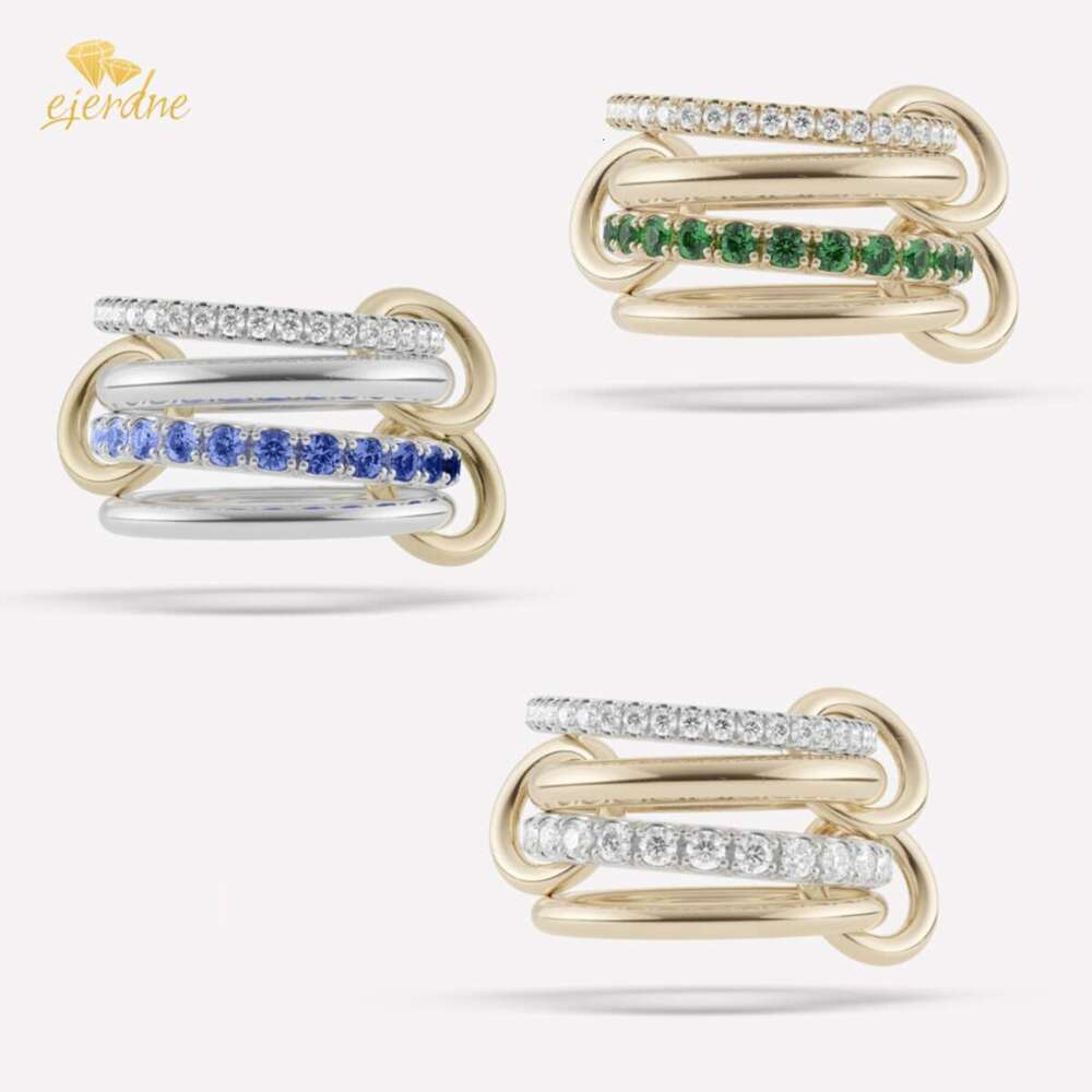 Spinelli Kilcollin Halley Emerald Gold rings designer custom brand silver sapphire Ring New in luxury fine jewelry yellow diamond Snake Stacking ring for women