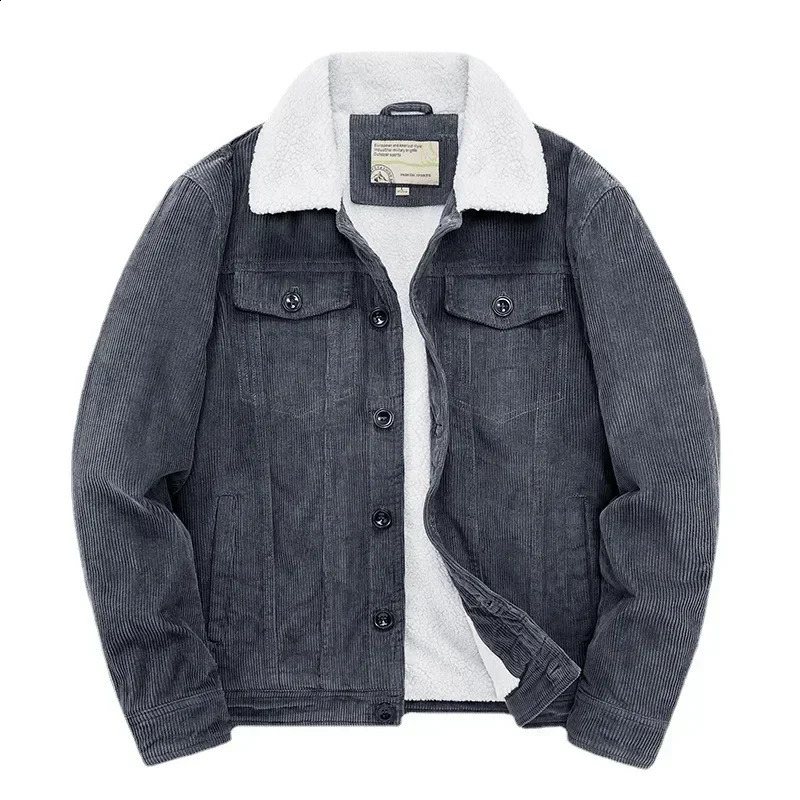 Male Cotton Jackets Padded Warm Loose Parka Coat Corduroy Short Jacket Man Solid Zip Windbreaker Winter Mens Fleece 241121