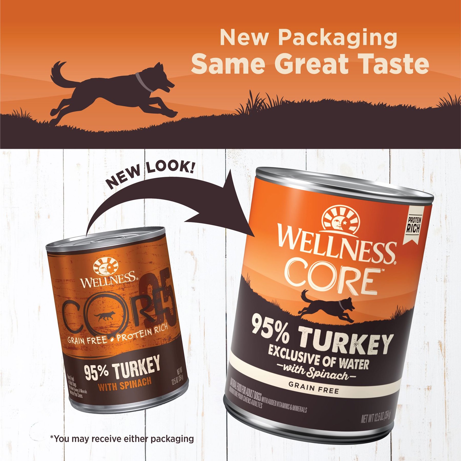 Wellness CORE 95% Grain-Free Turkey & Spinach Canned Dog Food