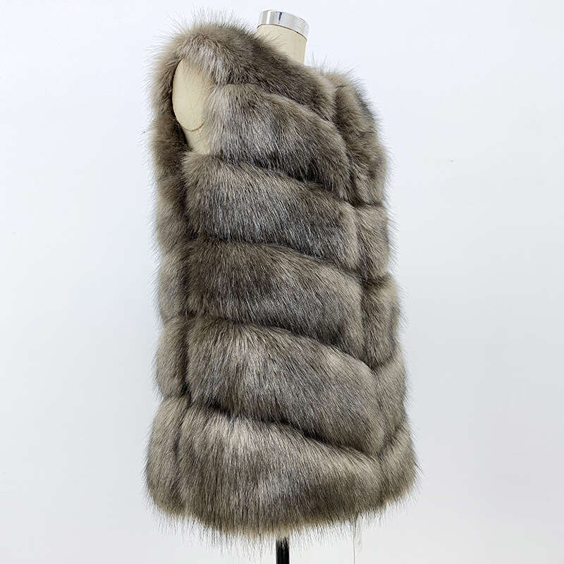 Haining fox spliced women's winter new fashion imitation warm artificial fur vest