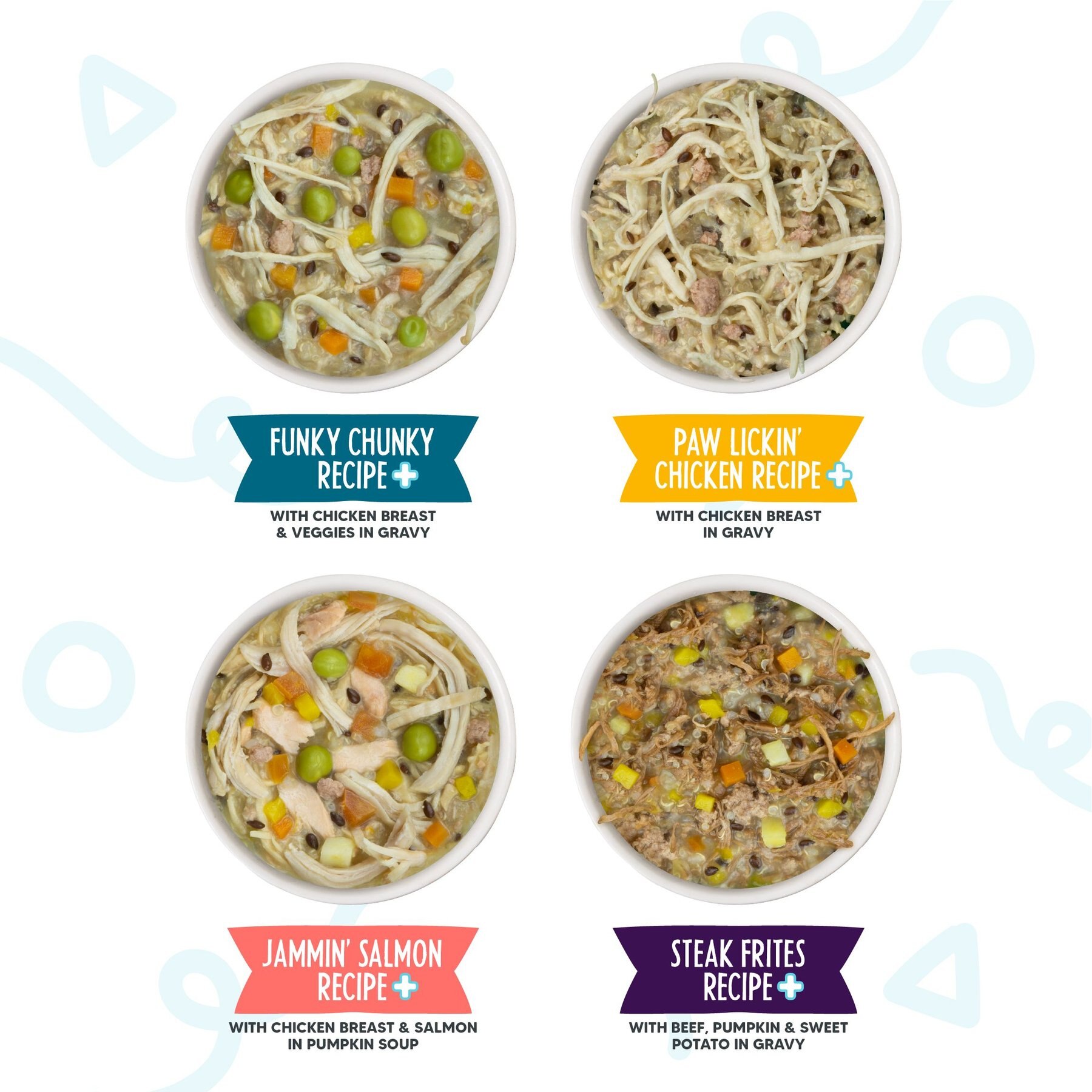 Weruva Meals 'n More Natural Wet Dog Food, Woof Woof Floof! Skin & Coat Health Variety Pack, 3.5-oz cup, 10 count