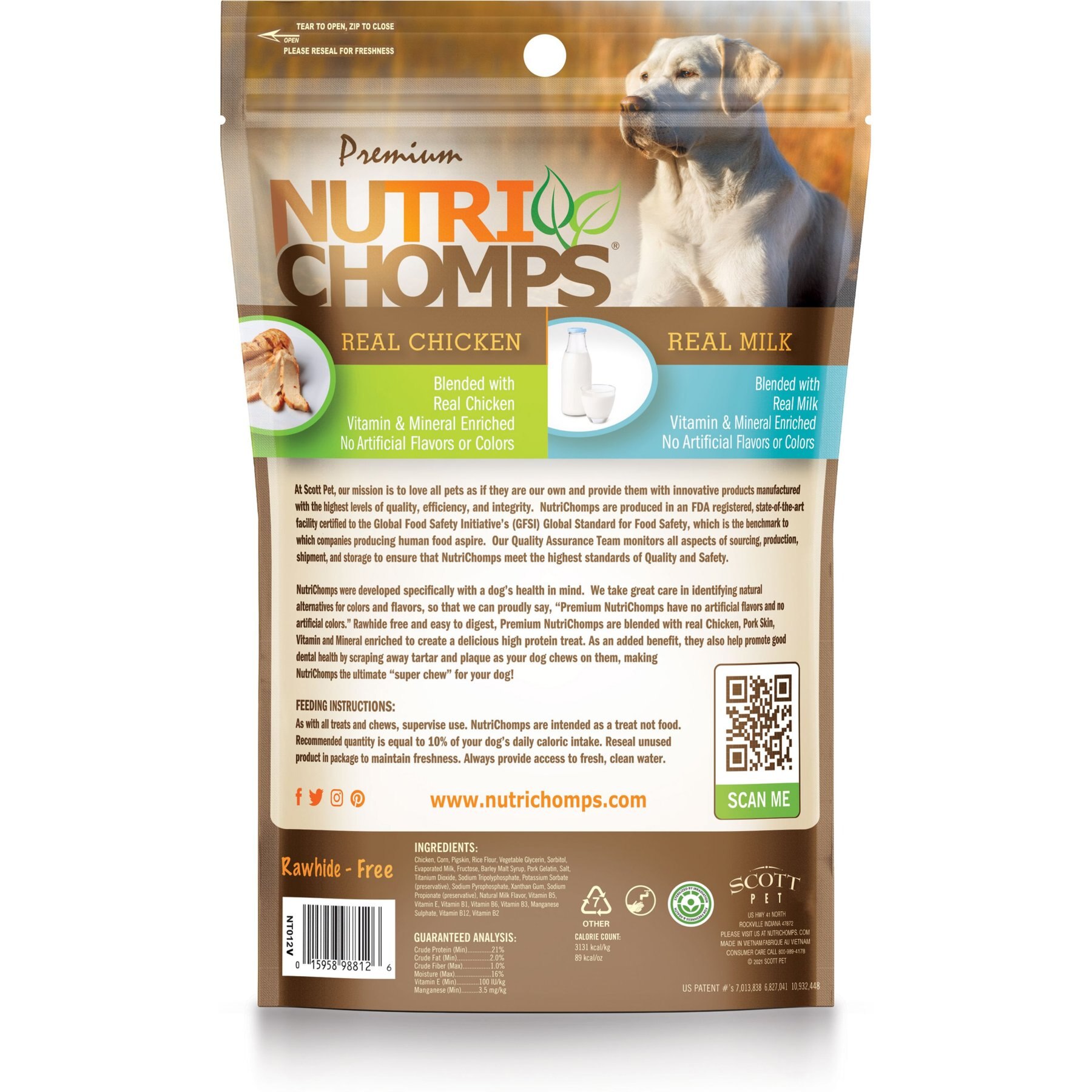 Nutri Chomps 6-in Milk Flavor Braid Dog Treats, 4 count