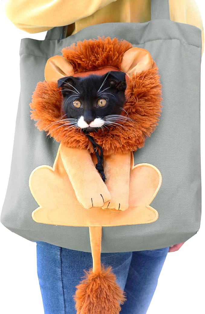 Carrying Bag, Carrier, Cute Lion-Shaped Pet Canvas Shoulder Bag Cat Carriers & Dogs, For Small Animals Dogs Cats