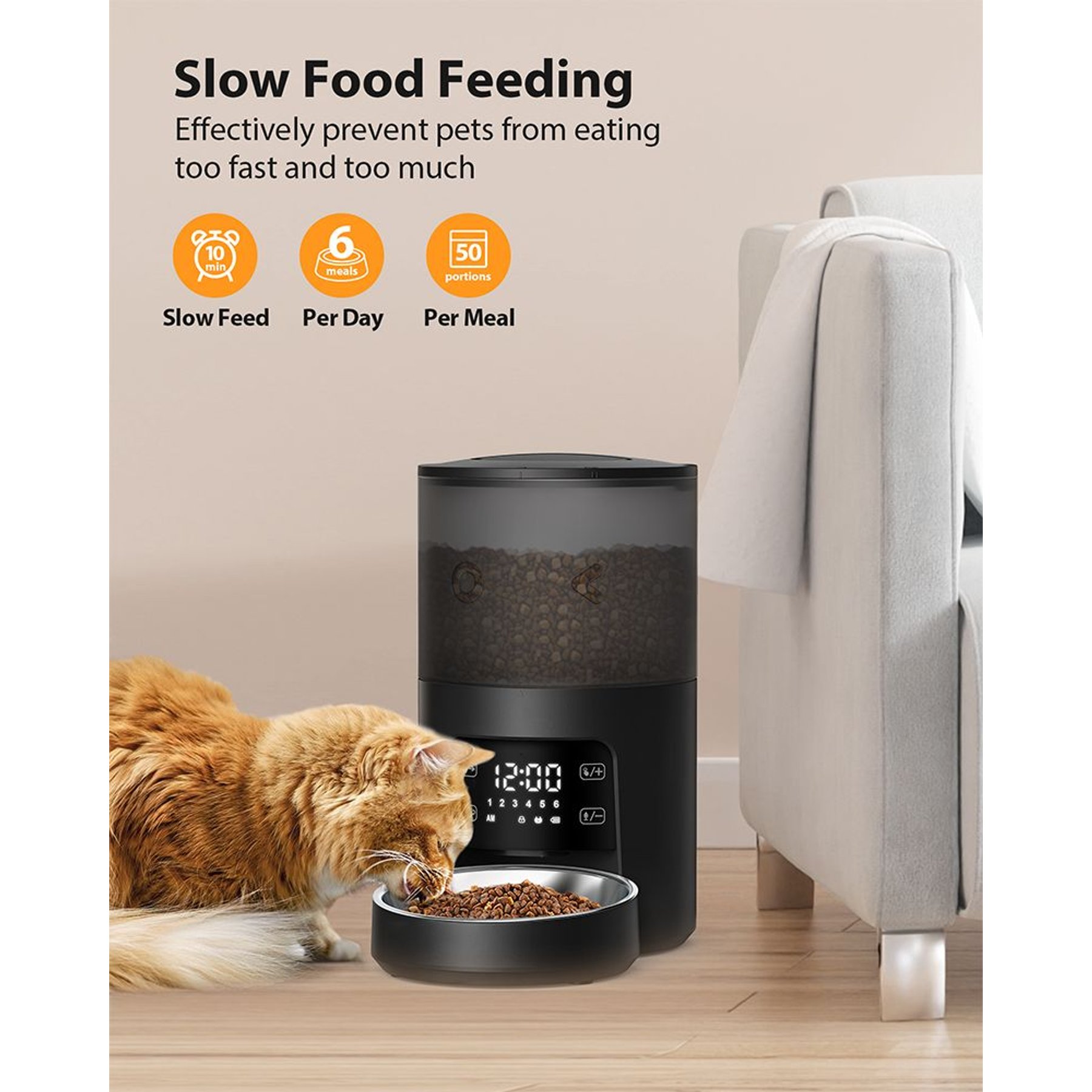 2025 new PATPET PF02 Timed Automatic Food Feeder Smart Dispenser for Cats & Dogs