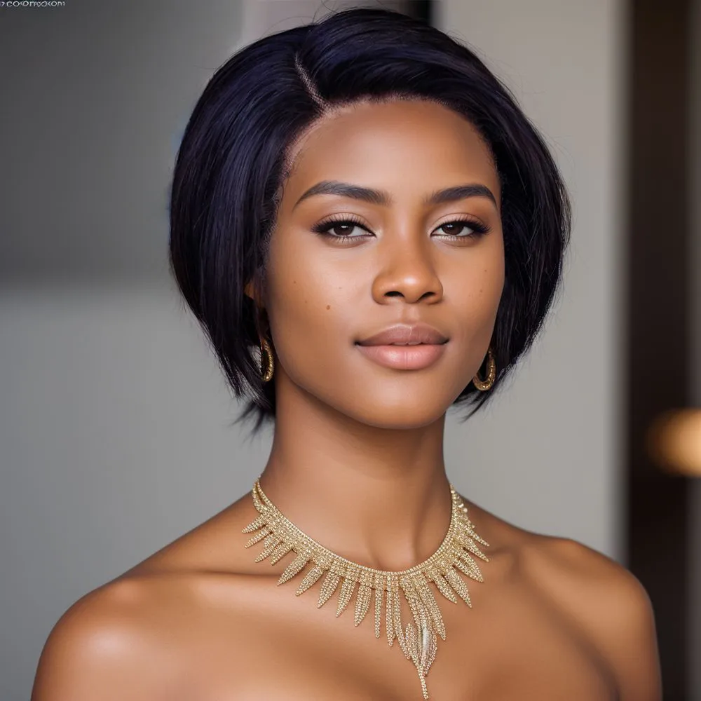 100% Really Human Hair Blonde Highlight Wigs Naturally Human Hair Wig Luxurious Short Bob Burgundy Colored Pixie curly Hair Closure Wig Ready To Wear 