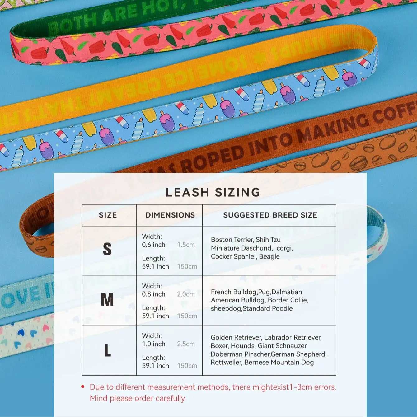 Valentines Day and New Years gift For Dog Lovely Pet Traction Rope Double-Sided Printing Pet Dog And Cat Holiday Gift LeashXJ250218