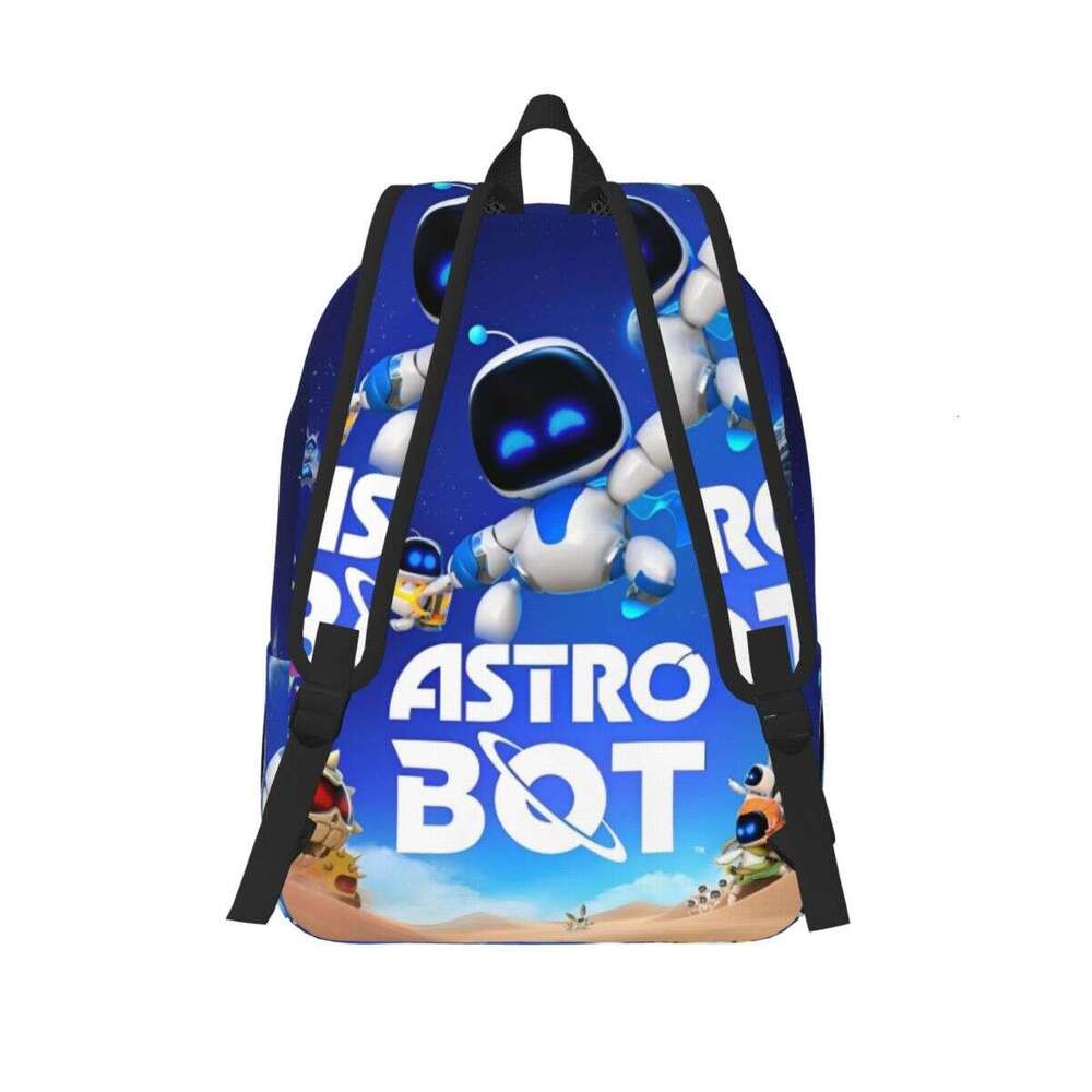 Astrobots Game Backpack Middle High College School Student Bookbag Teens Canvas Daypack Hiking