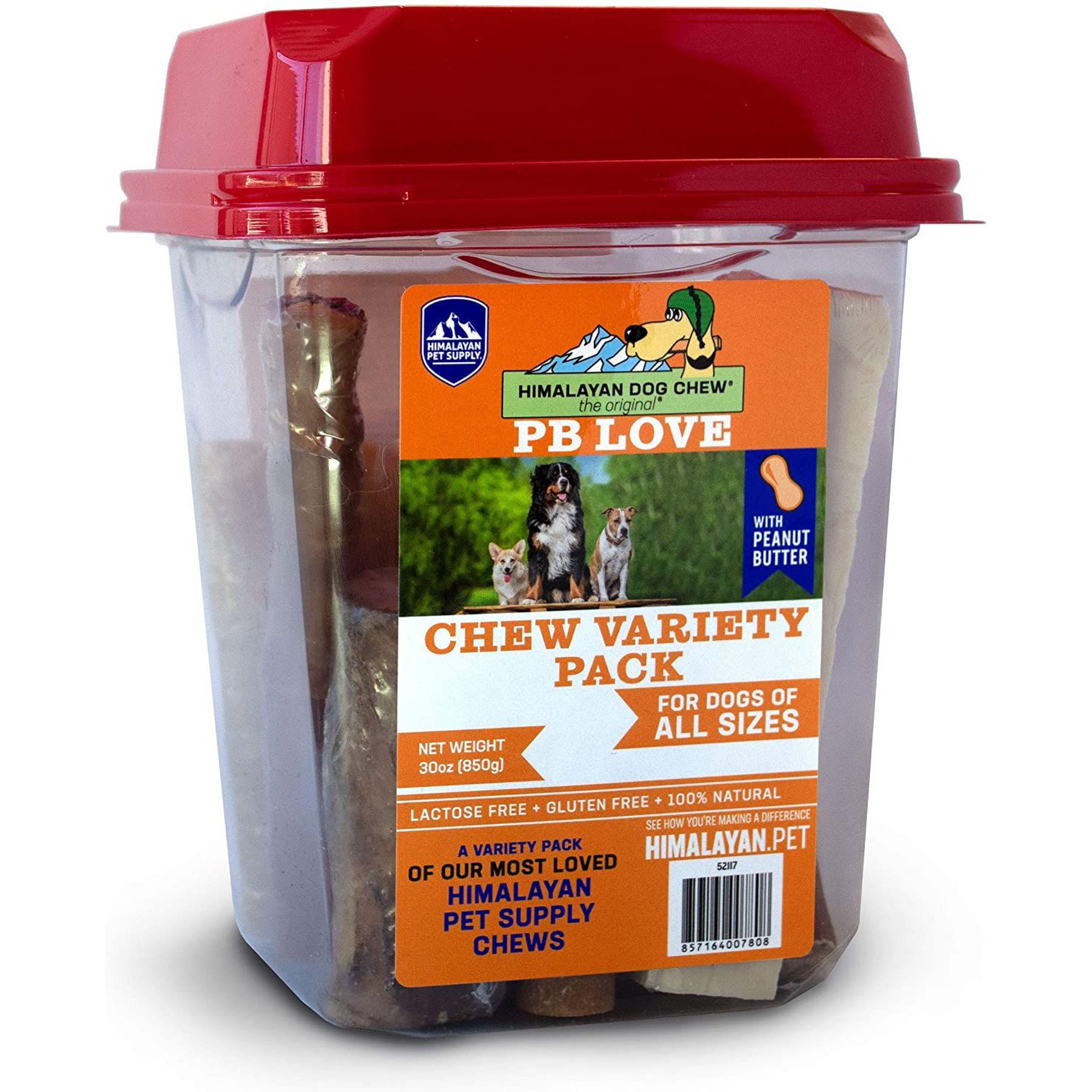 Himalayan Pet Supply PB Love Peanut Butter Variety Pack Dog Treats, 32-oz tub