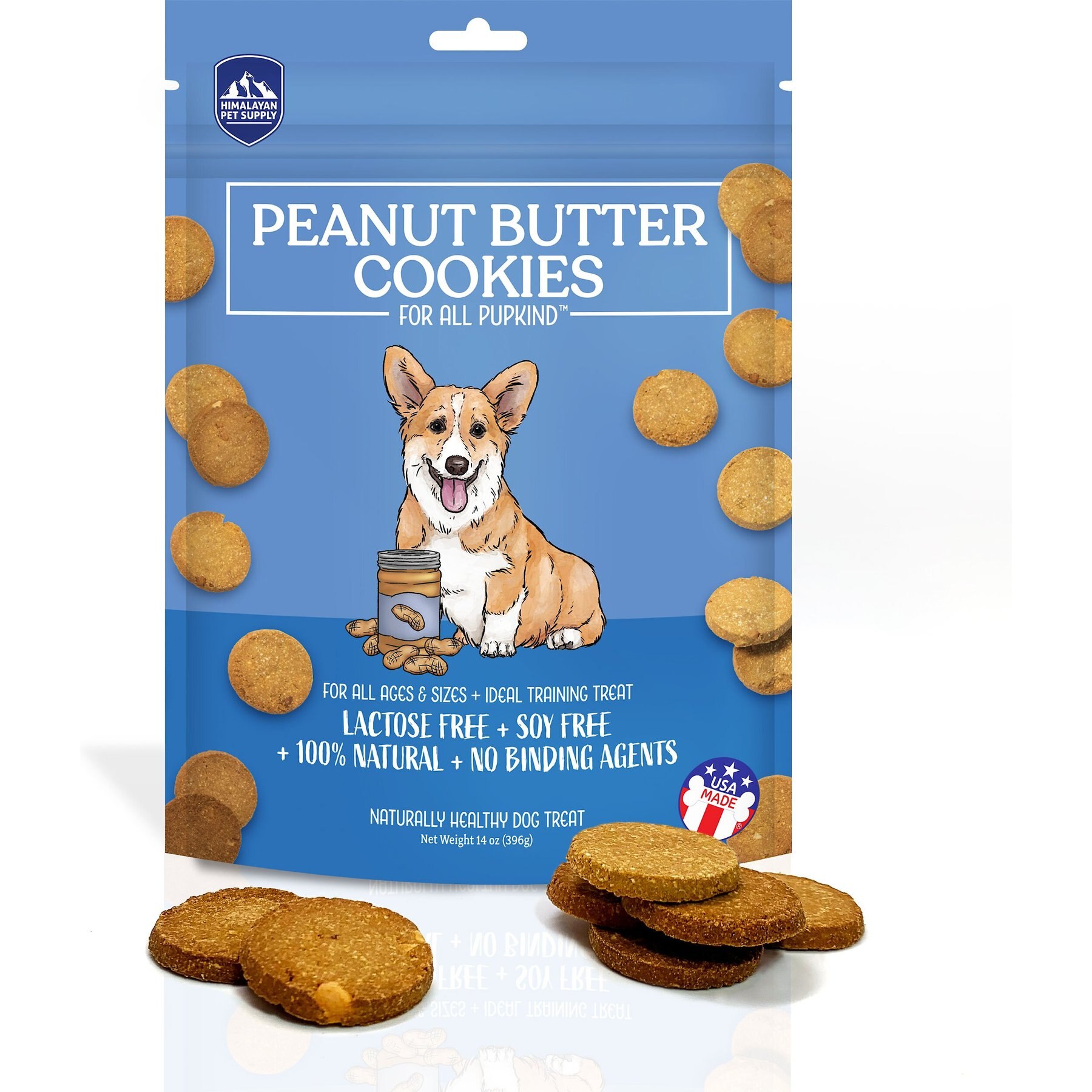 Himalayan Pet Supply Grain-Free Peanut Butter Cookies Crunchy Dog Treats, 14-oz bag
