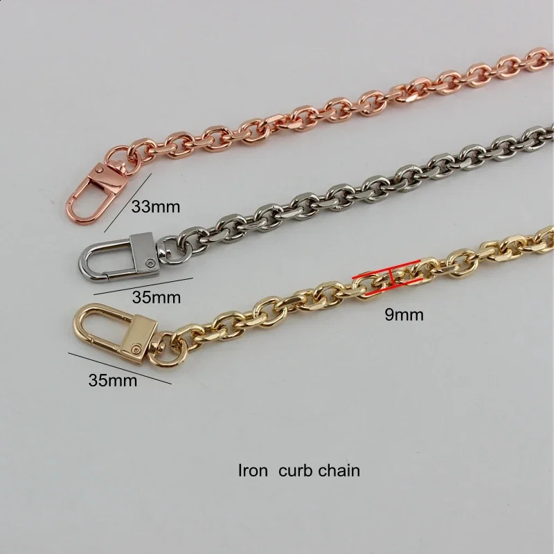 1 piece 40-140cm 9mm wide O-chain anodized rose gold/gold/silver shoulder bag handbag buckle handle DIY 241121