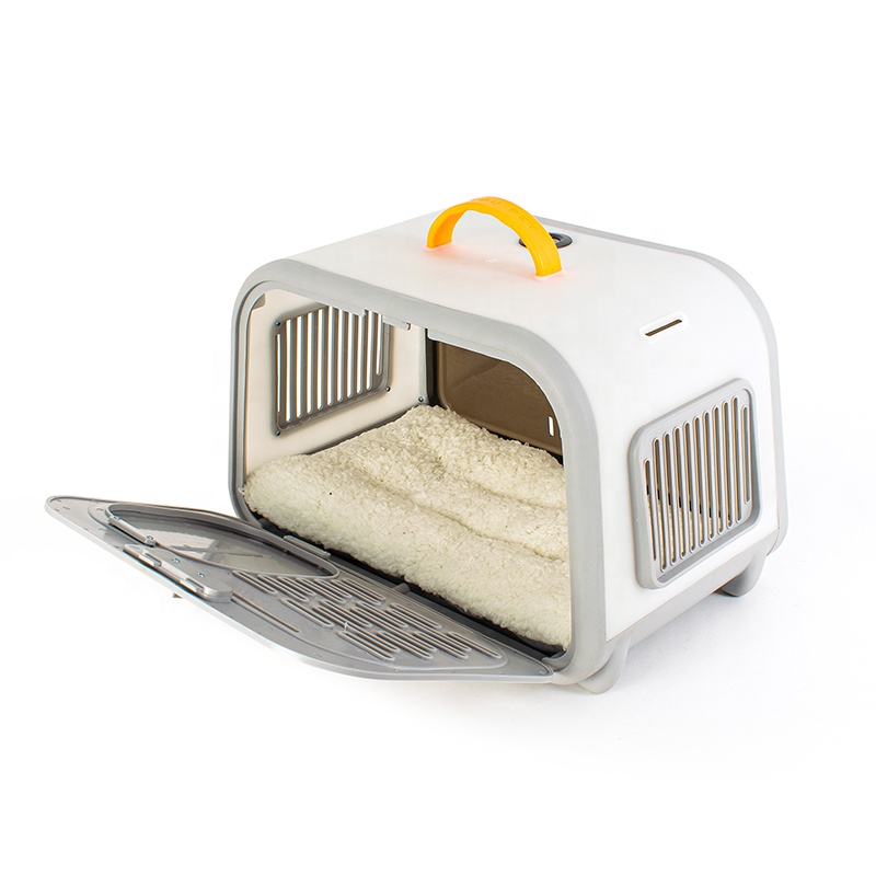 New eco-friendly PP Plastic pet carrier Travel Cage big house with Thermometer