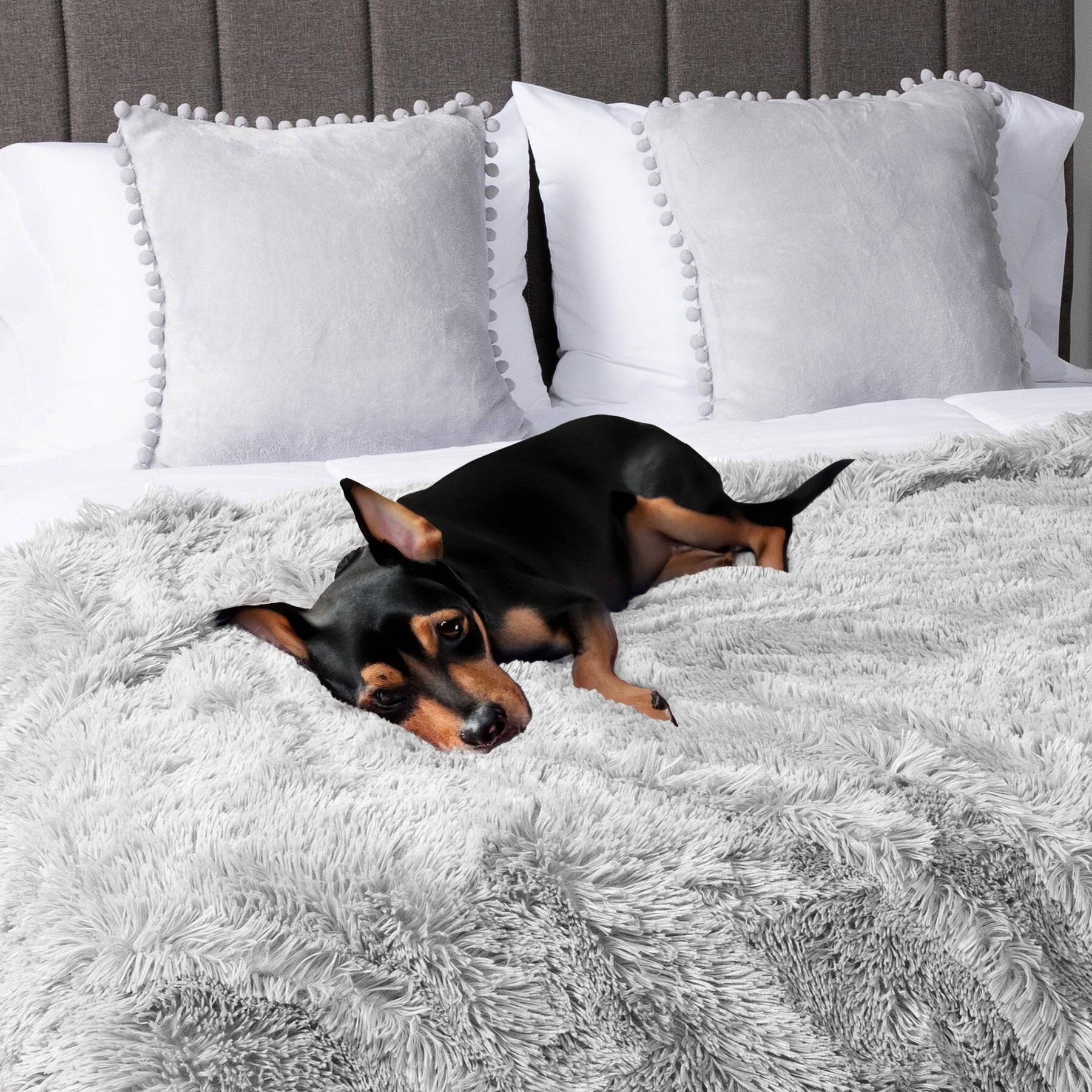 PetAmi Furry Faux Fur Waterproof Cat & Dog Blanket