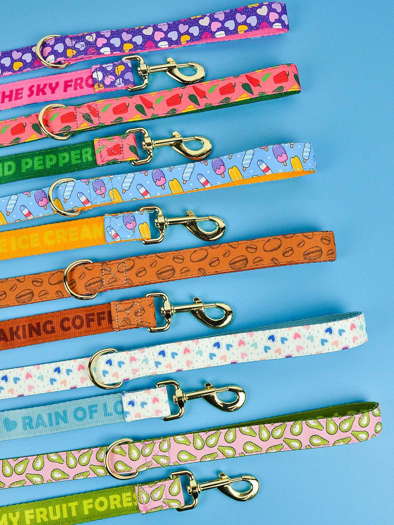 Valentines Day and New Years gift For Dog Lovely Pet Traction Rope Double-Sided Printing Pet Dog And Cat Holiday Gift LeashXJ250218