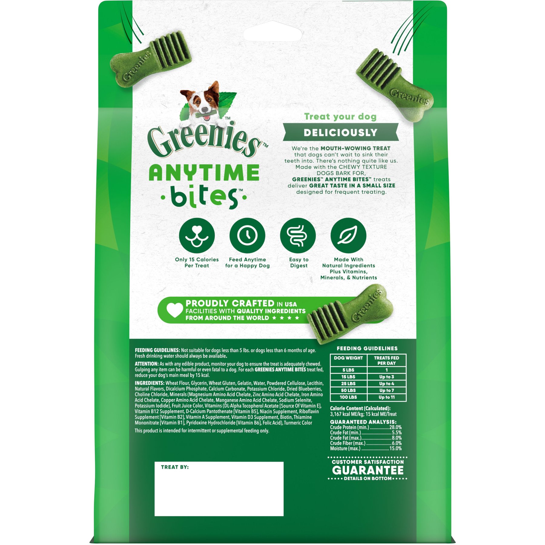Greenies Anytime Bites Blueberry Flavor Soft & Chewy Dog Treats