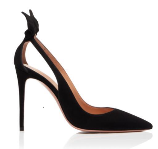 Design Nude Black Red Suede Cute Bunny Ears Pointed Toe 6 8 10 CM High Heels Sgback Slip On Hollow Woman French Shoes