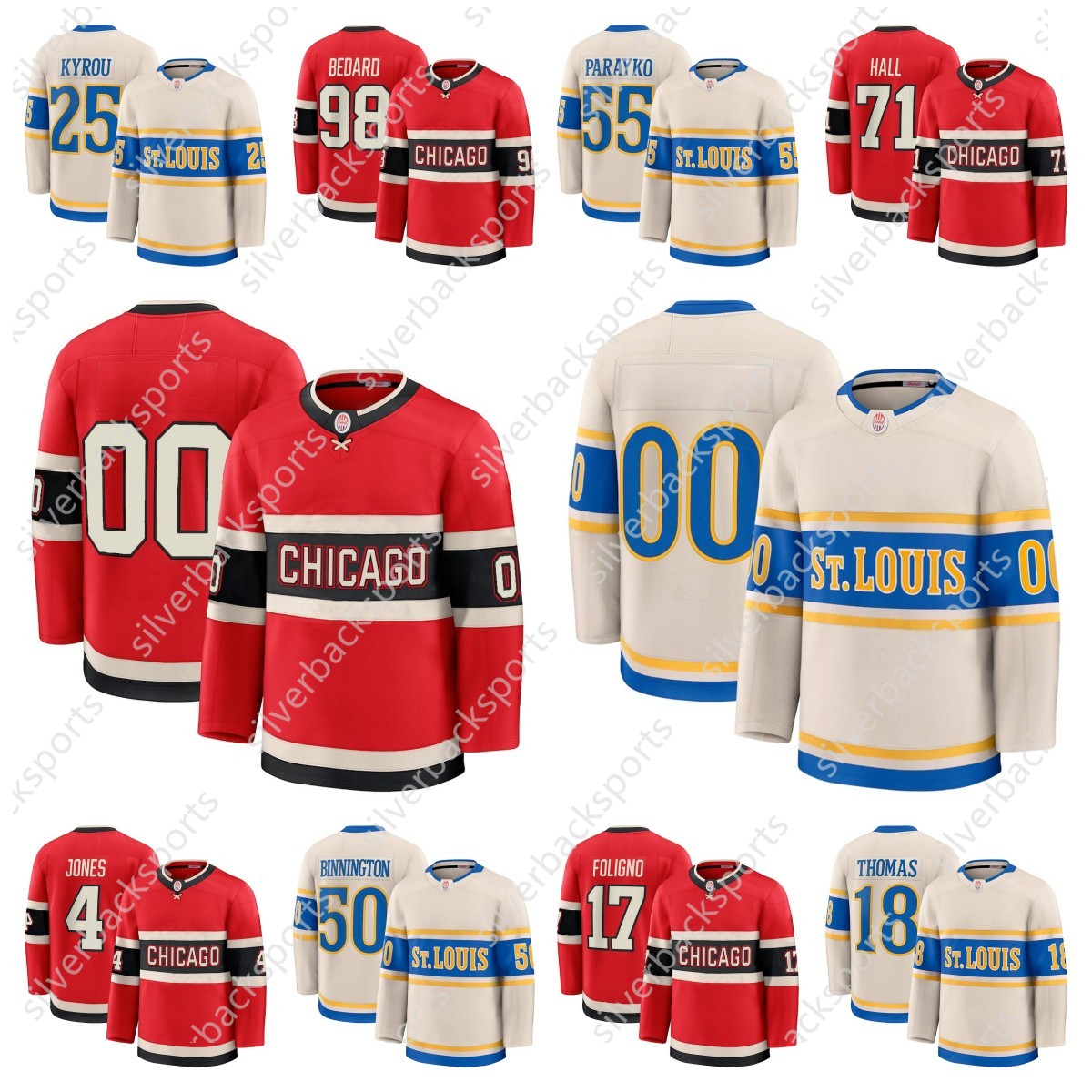 Cream Kyrou Robert Thomas Schenn Neighbours Parayko Demitra Hockey Jersey Faulk Pavel Buchnevich Binnington 98 Bedard 17 Foligno 71 Hall 4 Jones Kane 