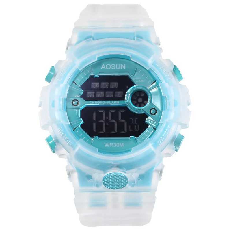 UTHAI CE35 childrens sports watch for girls boys teenagers children digital electronic watch transparent jelly waterproof swimming watch X241122