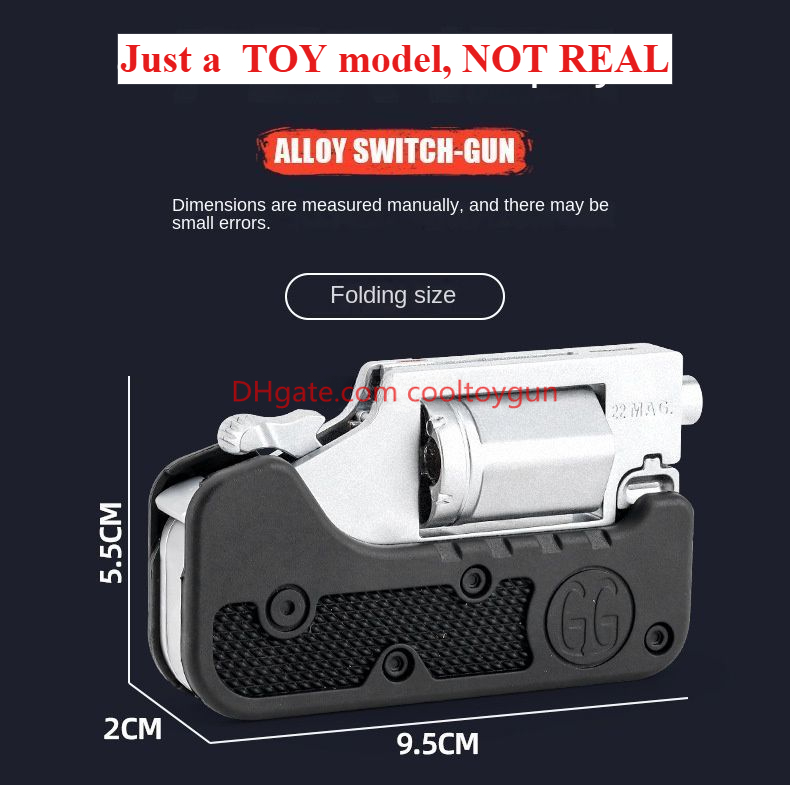 Alloy Revolver Lifecard Toy Gun Continuous Firing Pistol Foldable Soft Bullet Shell Ejection Blaster Launcher for Boys Adults New Year Gifts Toys