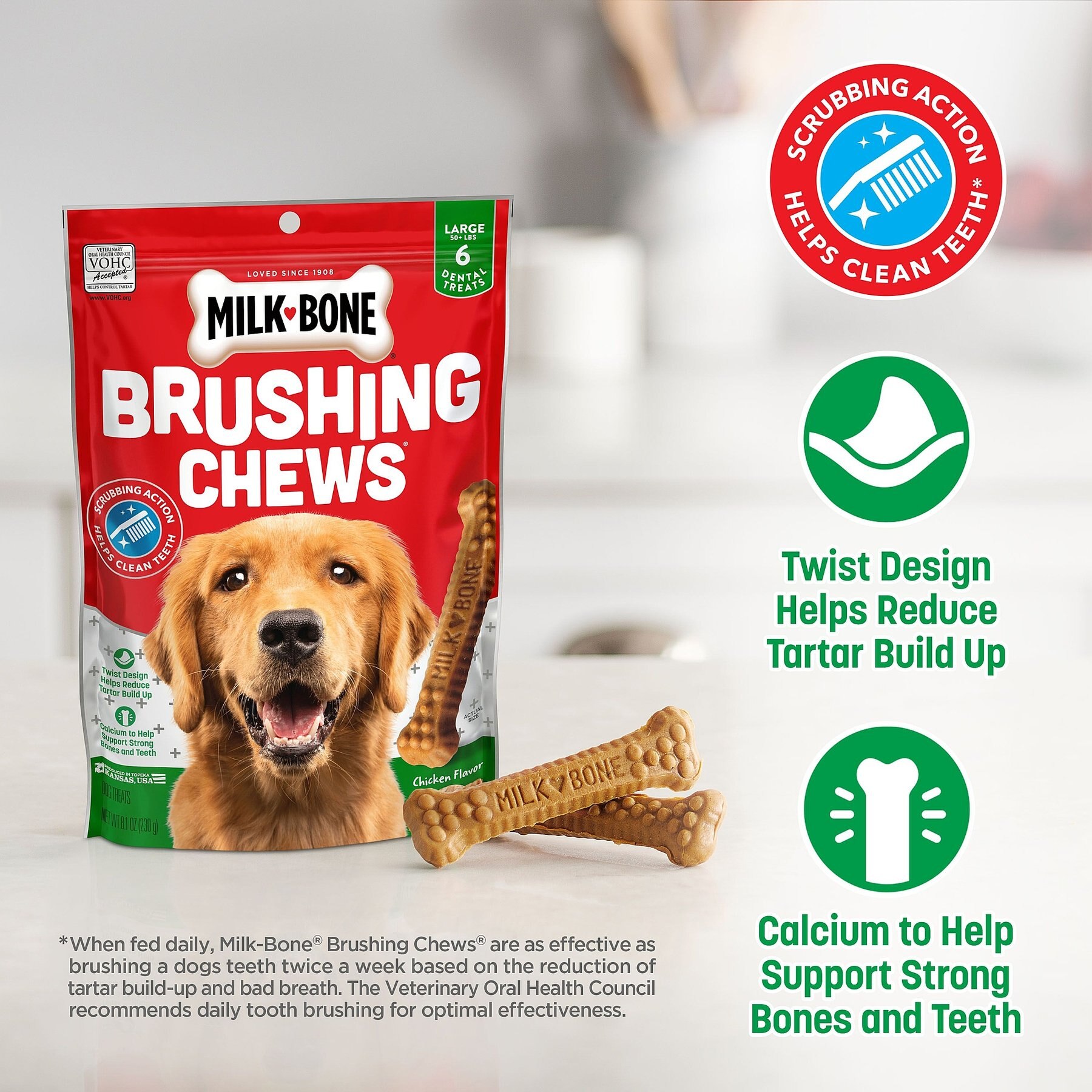 Milk-Bone Original Brushing Chews Daily Dental Dog Treats
