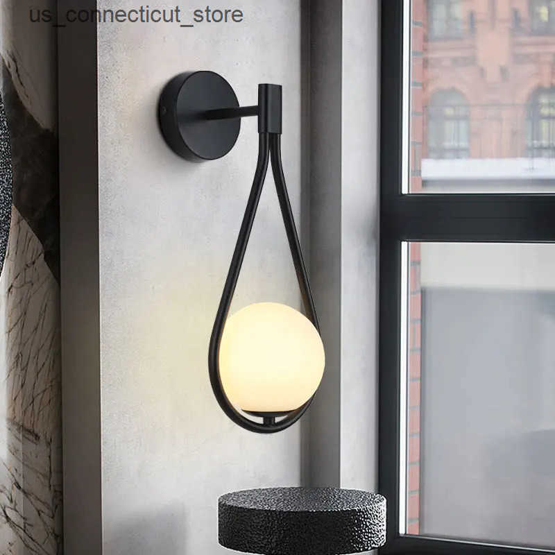 Other Indoor Lighting Glass Lampshape LED Wall Lamp Wall Light For Living Room Study Bedroom Bedside Indoor Copper Black G9 7W Corridor Wall Sconces L
