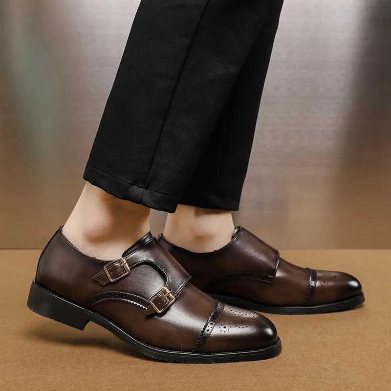 Men Casual Leather Dress Shoes Formal Elegant Business Loafers 2024 Social Autumn Off Party Wedding Flat Designer Shoe Y241121