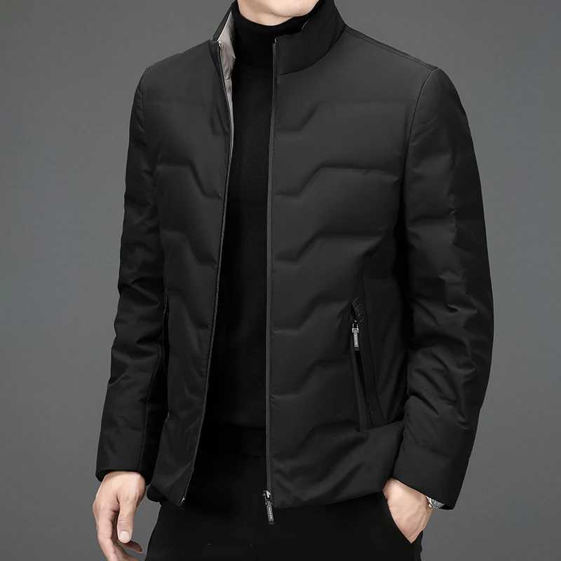 New Mens Lightweight Duck Down Jackets 2025 Autumn Winter Business Casual Warm Puffer Coat Windproof Solid Padded Tops Clothing W250806