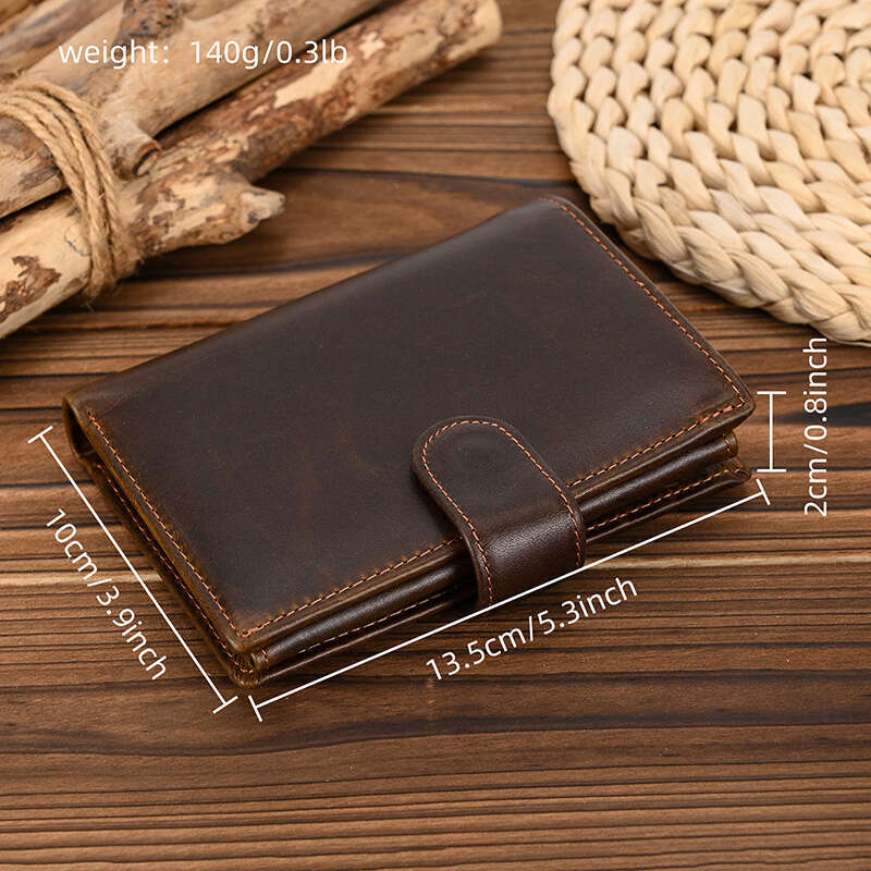 RFID anti-theft leather men's male clip wallet casual style short purse cowhide retro business card holder