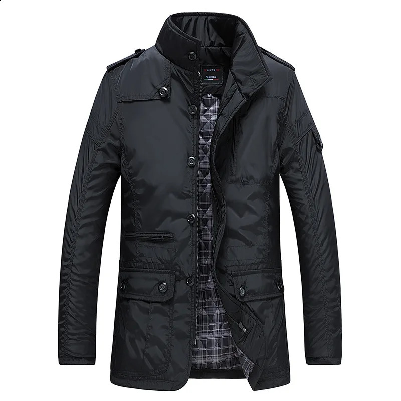 Winter Men Jackets and Coats Casual Windproof Thick Warm Jacket Mens Long Trench Coat Parka Clothing Drop 241121Z