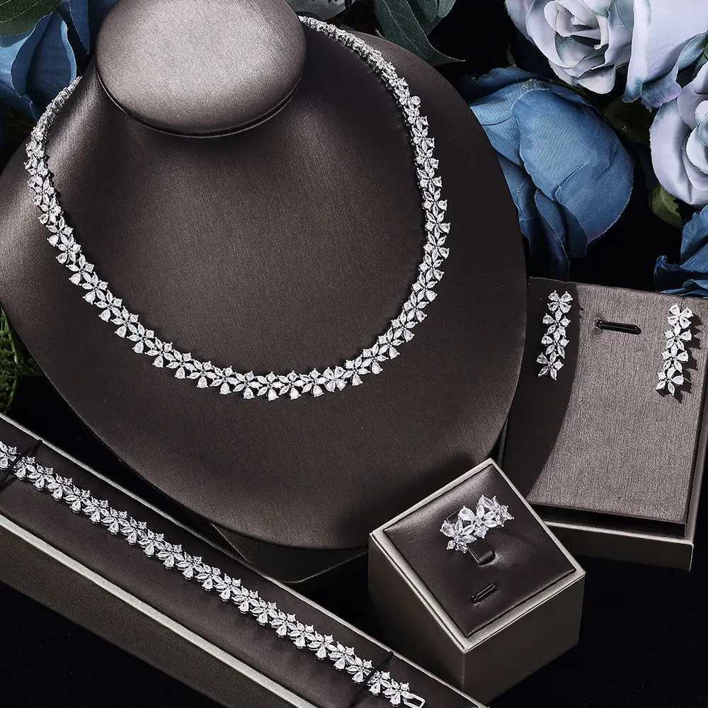 New cubic zirconia bridal jewelry set for womens parties in 2023 luxury Dubai crystal wedding hot selling in Central Asia W241121