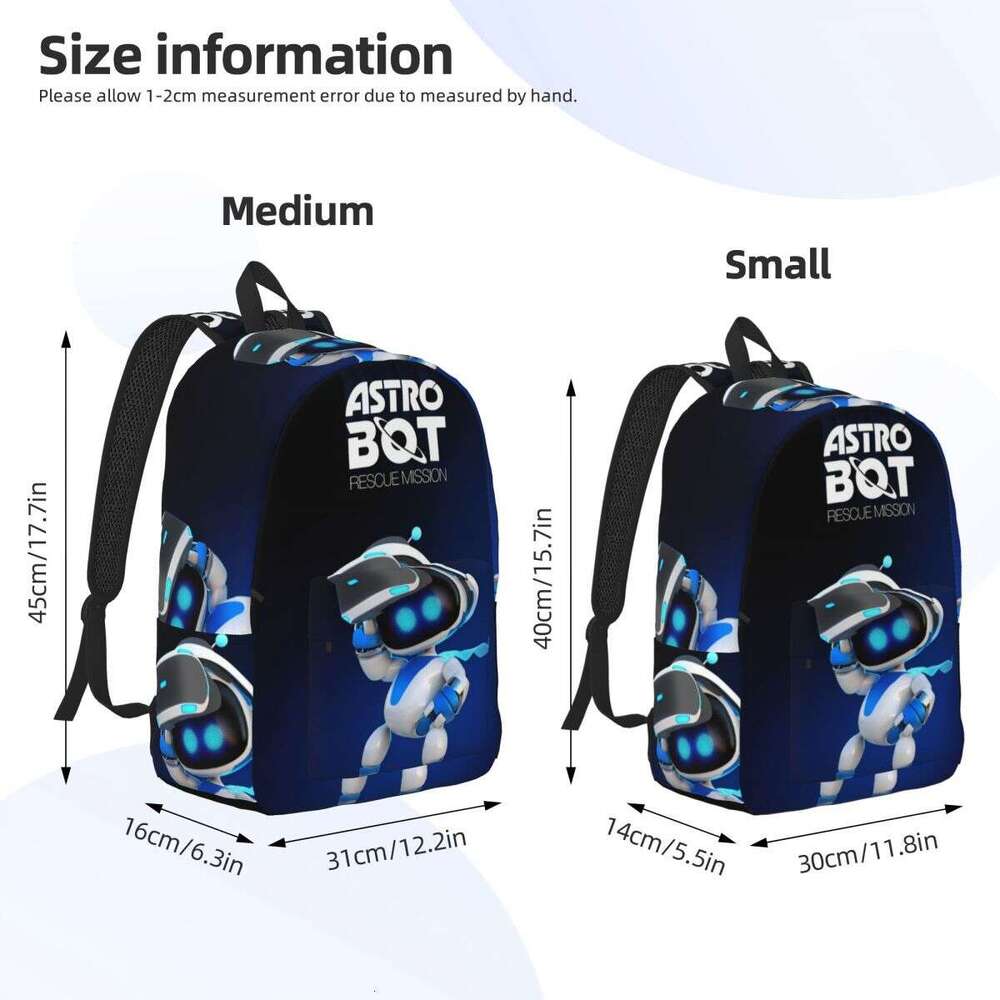 Astrobots Game Backpack Middle High College School Student Bookbag Men Women Canvas Daypack Travel