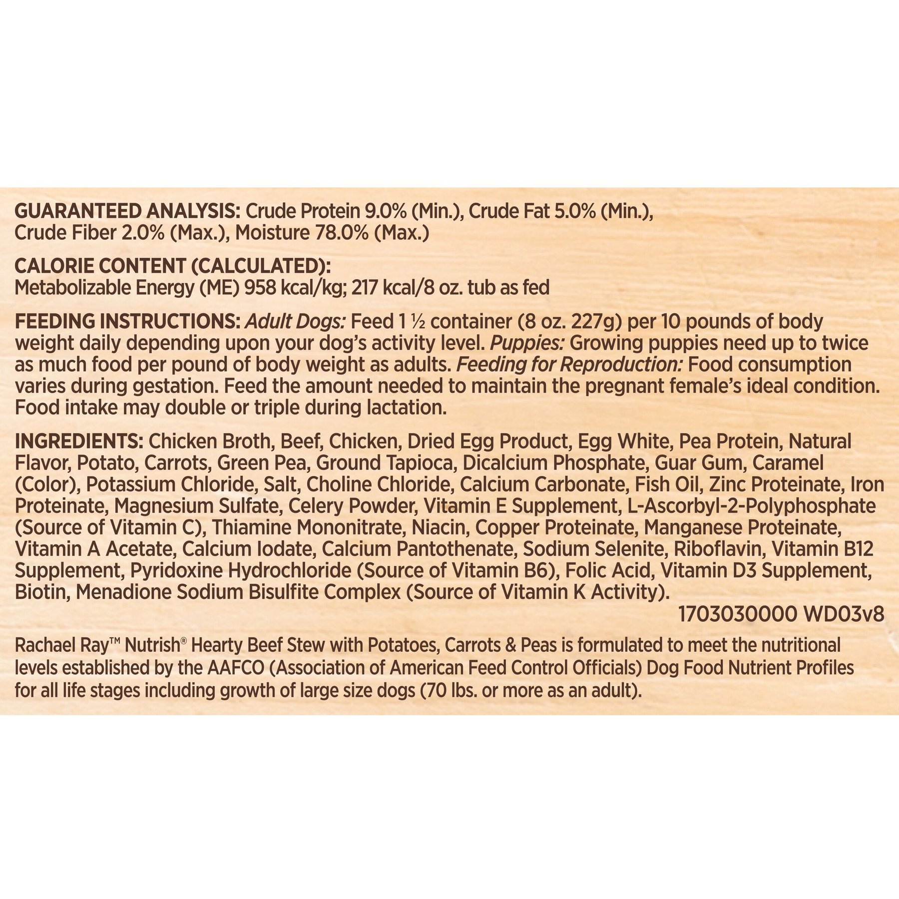Rachael Ray Nutrish Hearty Beef Stew Grain-Free Wet Dog Food