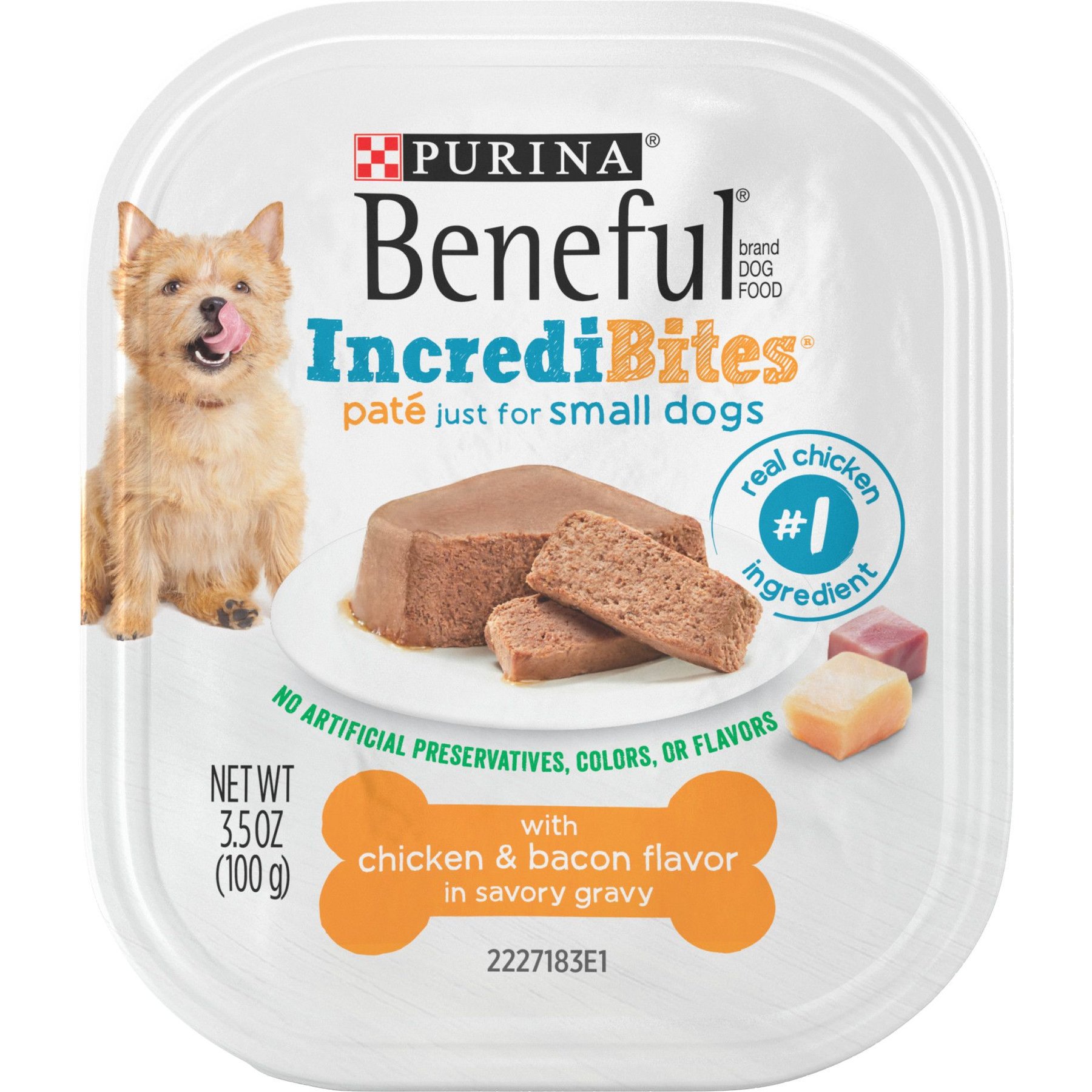 Purina Beneful IncrediBites Chicken & Bacon Flavor in a Savory Gravy Pate Small Wet Dog Food