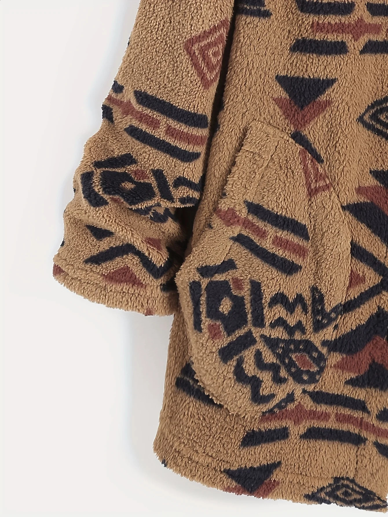 Womens Aztec national printing ultrafine Austrian plush coat ladies 241120